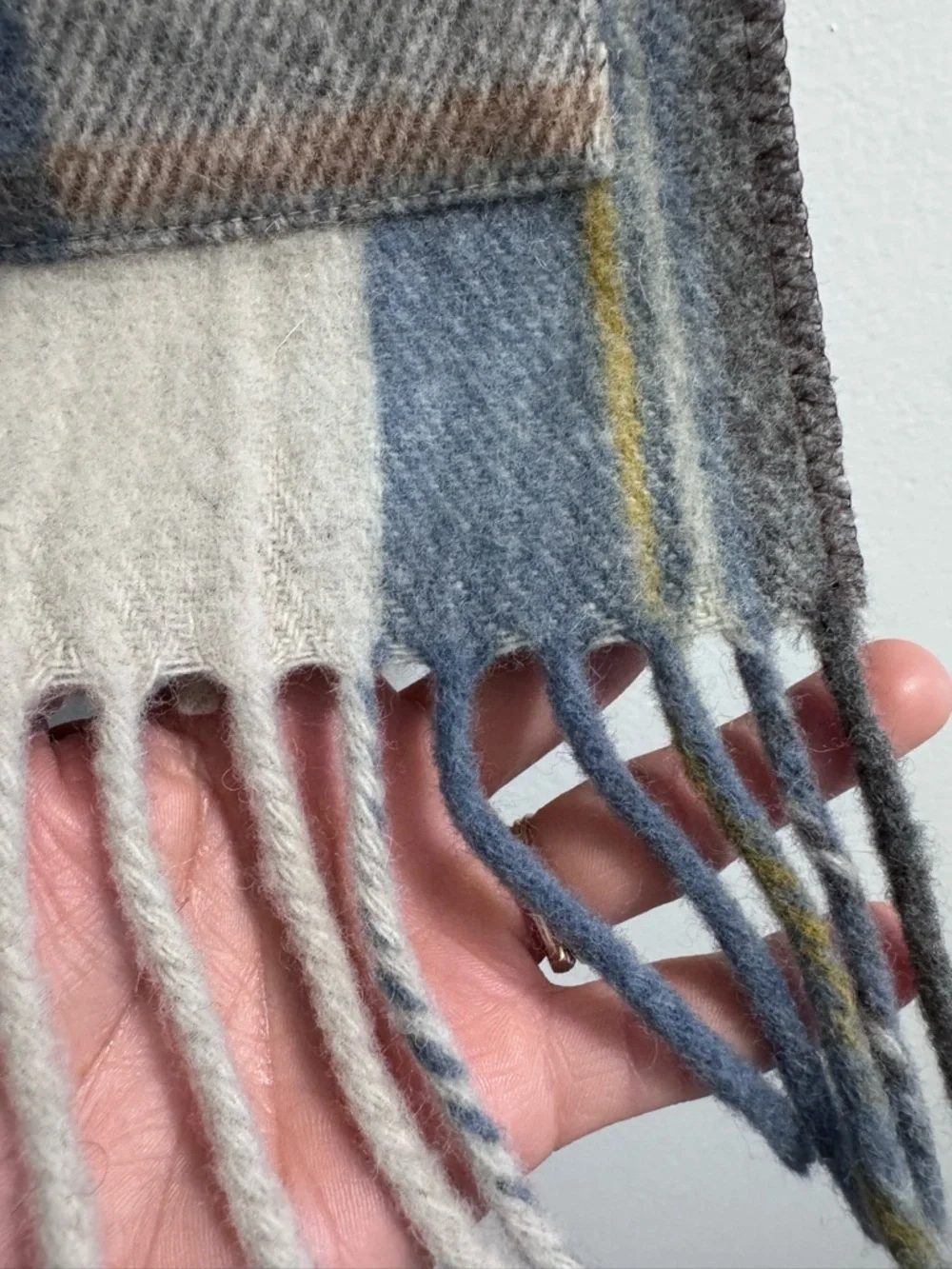 PATRICK KING WOOLLEN COMPANY Stewart Muted Blue Deluxe Pocket Scarf